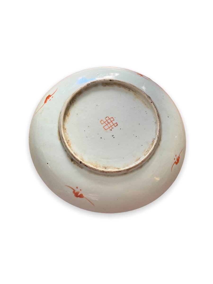 Chine Assiette de Mariage En Porcelaine Blanche Décor De Pêche Et Fleurs XIXeme-photo-1