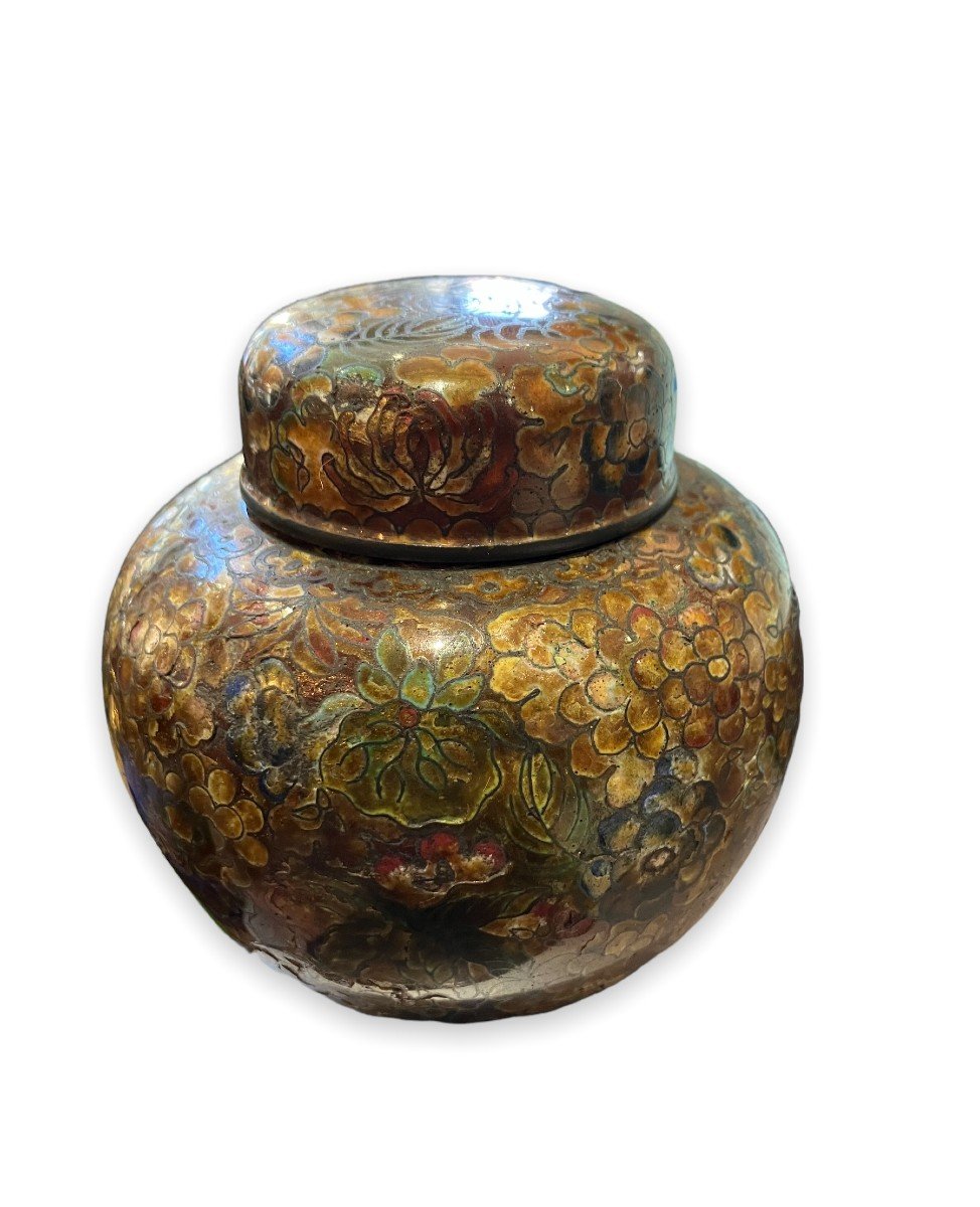 Pot Couvert En émaux Cloisonnés