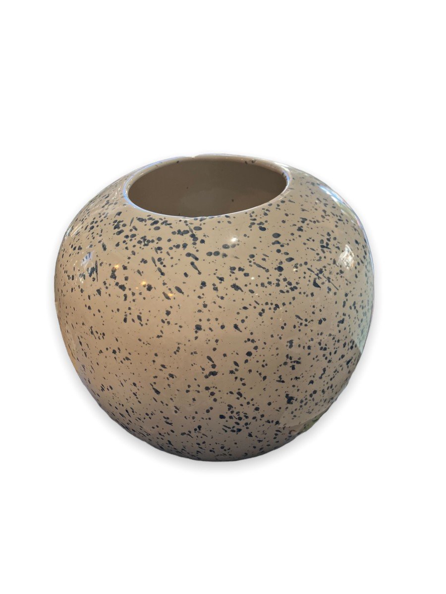 Sia Vase Boule Tacheté En Céramique -photo-2