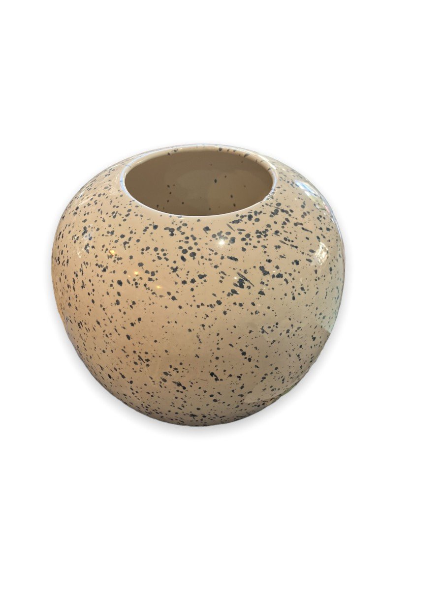 Sia Vase Boule Tacheté En Céramique -photo-4