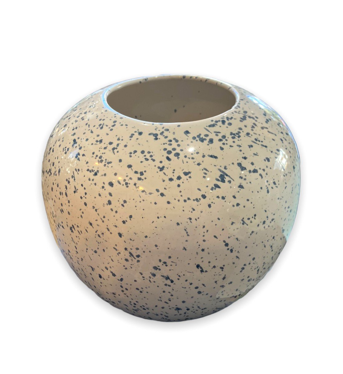 Sia Vase Boule Tacheté En Céramique 