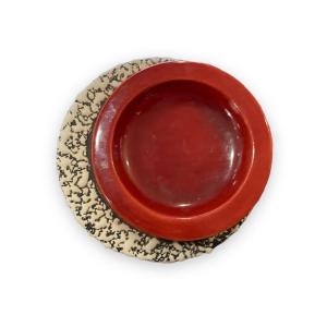 Paul Millet For Sèvres Ashtray In Red Earthenware