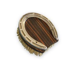 Hermes Horse Brush In Macassar Wood And Silver Metal