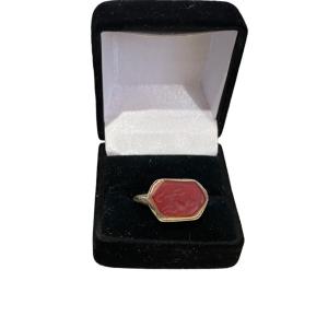 Afghan Ring Topped With A Carnelian Intaglio