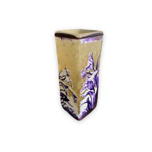 Laflor Vase In Glass Paste Cleared With Acid Floral Patterns