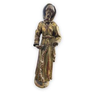 Sculpture In Golden Wood Representing A Saint Late Eighteenth Early Nineteenth