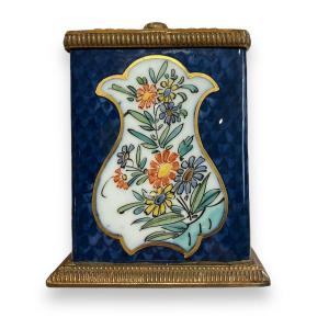 Rectangular Box In Enameled Porcelain And Bronze