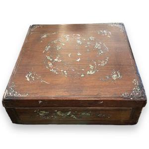 Important Box In Mother Of Pearl And Rosewood Indochina XIXth