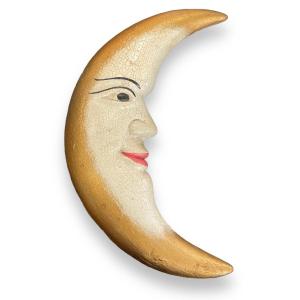 Large Decorative Crescent Moon In The Taste Of Méliès