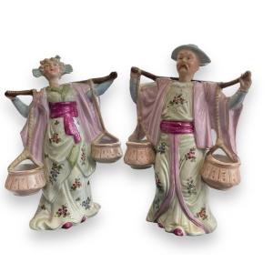 Pair Of Chinese Polychrome Porcelain In The Taste Of Friedrich Elias Meyer