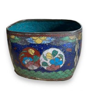 Asian Planter In XIXth Cloisonné Enamels