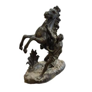 The Horse Of Marly After Coustou Subject In Regular Brown Patina