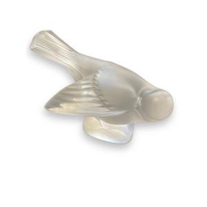 Lalique France Sparrow Bird In Art Deco Crystal