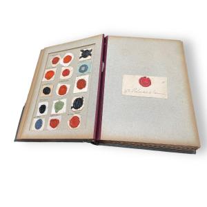 Important Book Comprising Approximately 150 Seals And Stamps Of European Nobility