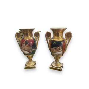 Erotica Curiosa Pair Of Porcelain Vases From Paris