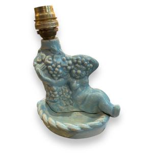 Lampe à Poser En Céramique Bacchus Dionysos Dans Le Goût De Buthaud