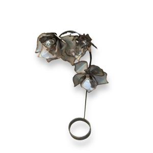 Metal Flower Floor Lamp In The Taste Of Jansen And Duval Brasseur