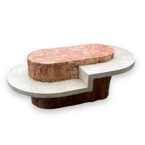 Travertine Veneer Coffee Table From Maitland-smith 1970