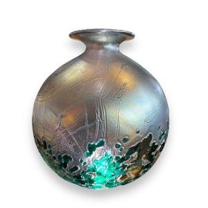 Vase Boule Phénicien En Verre Iridescent