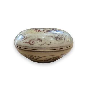 Important Chinese Candy Box In Cracked Glazed Stoneware