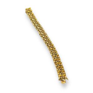 Bracelet In Solid Gold Flat Links