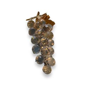 Swarowski Bunch Of Grapes In Crystal And Gold Metal