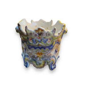 Small Dragon Planter Pot In Earthenware From Rouen