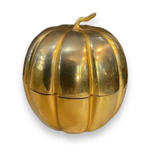 Maison Christian Dior Pumpkin Ice Cube Bucket In Gold Metal