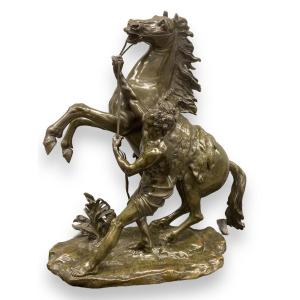Rearing Horse Important Bronze 19th Century Signed Coustou
