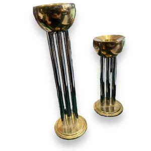 Set Of Two Midcentury Modernist Candle Holders