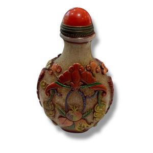 Boîte à Priser Tabaiètre à Opium En Pâte De Verre