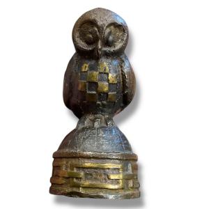 Chouette Maçonnique En Bronze Franc-maconnerie
