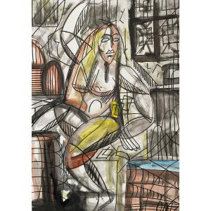 Ecole cubiste XX eme femme assise