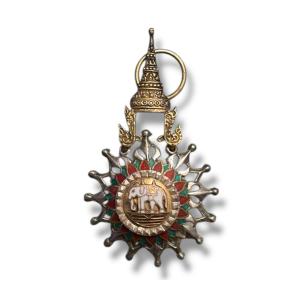 Médaille d'officier Ordre de l'éléphant Blanc Siam Thailande
