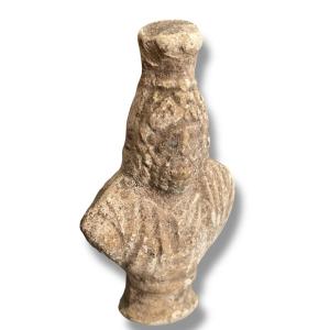  Buste de Sérapis en terre cuite période romaine
