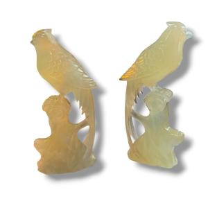 Pair Of Chinese Serpentine Birds