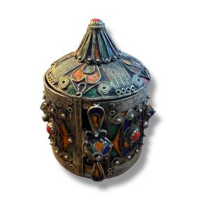 Curiosité Bracelet boîte émaillée kabyle berbère