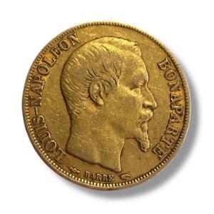 Pièce 20 francs or Louis Napoléon Bonaparte 1852