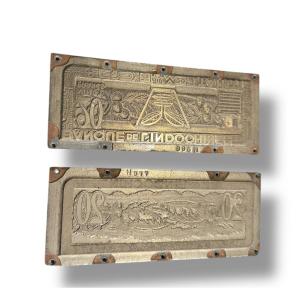 Matrice de billet de banque de l'Indochine Tahiti 20 francs