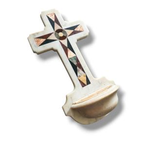 Stoup In Pietra Dura 19th Century Italy