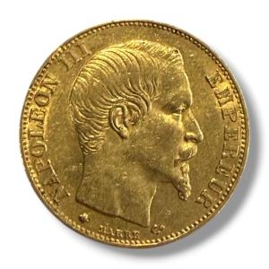Pièce 20 Francs Or Napoléon III tête nue 1859