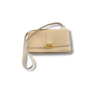 Hermes 26 Beige Ostrich Leather Bag