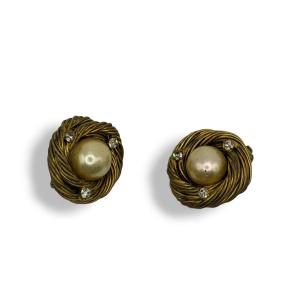 Chanel Pair Of Vintage Twisted Earrings
