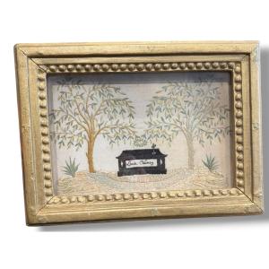 Memento Mori Tomb Curiosity Embroidery 19th Century