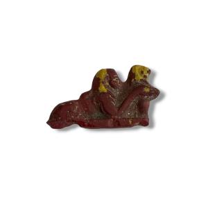 Egypt Pâte De Verre Sphinx Presenting An Offering