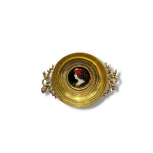 Baguier coupelle en bronze et émail de Limoges