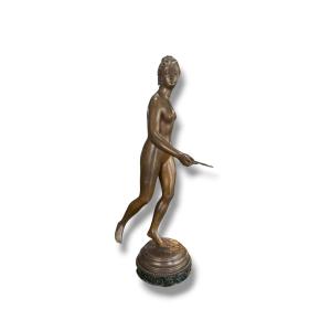 Grand bronze Diane chasseresse d'après Houdon