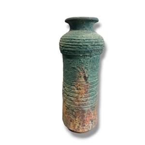 Vase couleur écume patine verte