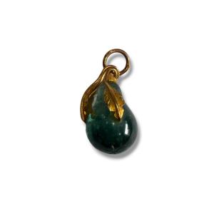 Pendentif goutte aventurine or massif