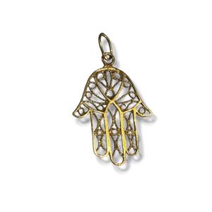 Gold Hand Of Fatma Pendant